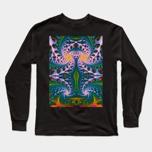 Wild Fiber IV. Colorful Abstract Art Long Sleeve T-Shirt